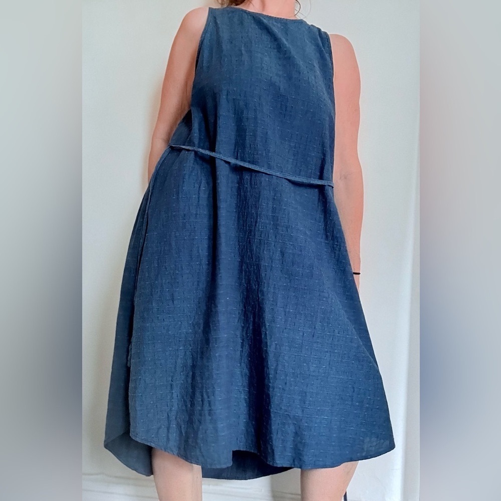 GAP 1969 Navy Blue Sleeveless Cotton A-Line Dress Sz L